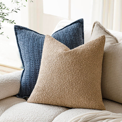 Foindtower Pillow cover soft polyester material emphasizes easy care and comfort.
