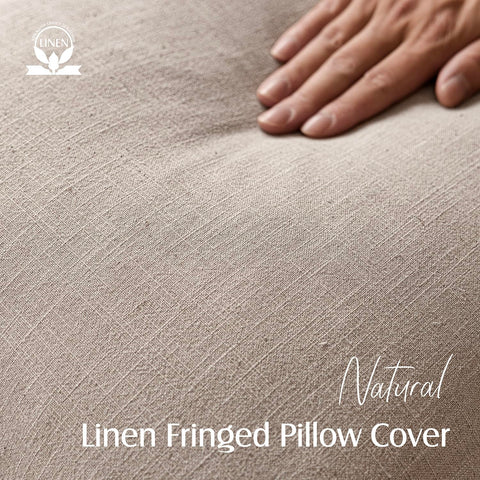 Foindtower ramie-cotton fringe pillow cover enhances boho decor.