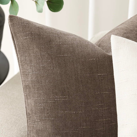 Foindtower slubby chenille pillow cover adds tactile detail for elevated sofa aesthetics