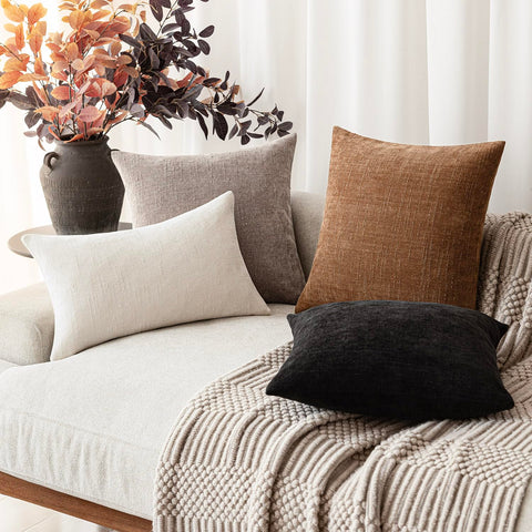 Foindtower soft texture chenille cushion cover ideal for cozy seating.