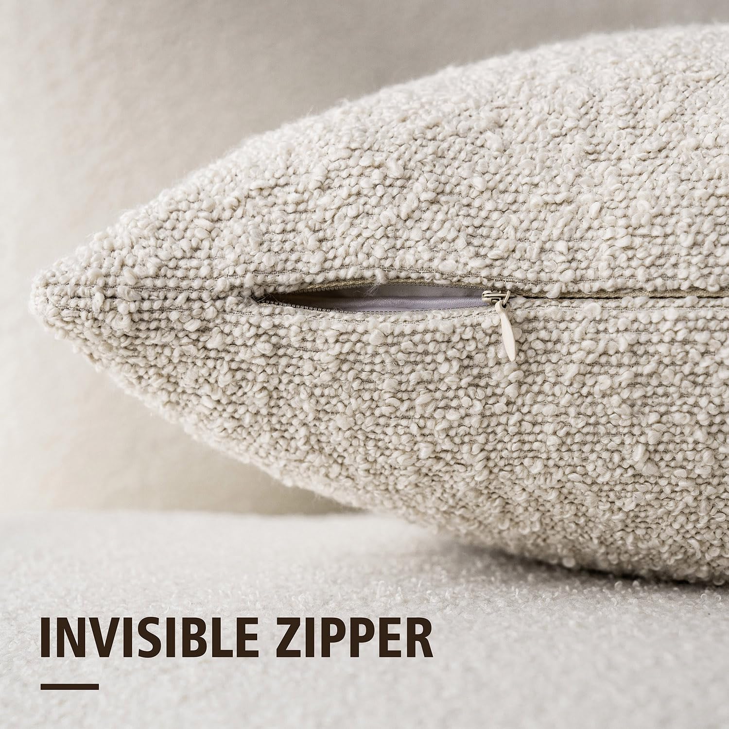 Foindtower textured pillow cover closeup highlights soft handfeel for couches