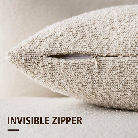 Foindtower textured pillow cover closeup highlights soft handfeel for couches