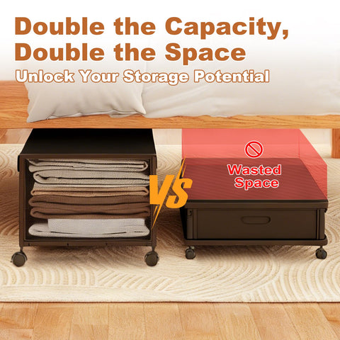 Fokyfok 31 inch long under bed storage ideal for clothing and shoes