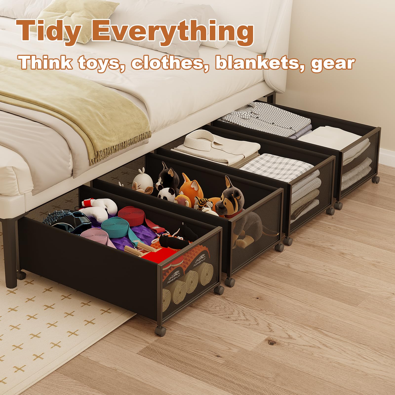 Fokyfok dorm room under bed storage provides organized space