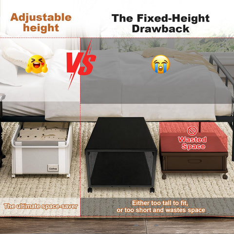 Fokyfok see-through lid underbed bin protects contents from dust