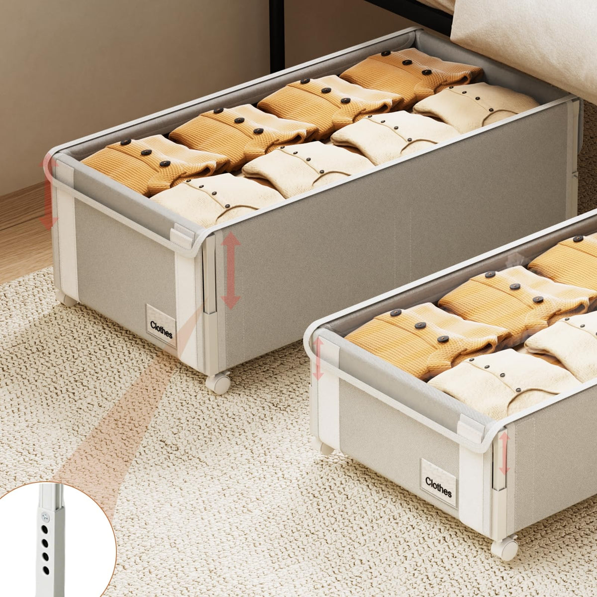 Fokyfok two-pack underbed storage with wheels for easy access and organization