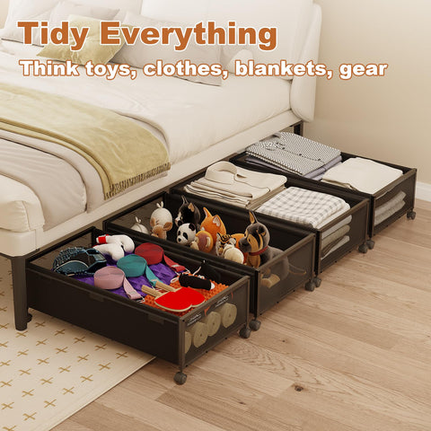 Fokyfok under-bed storage aids dorm room organization and clutter control