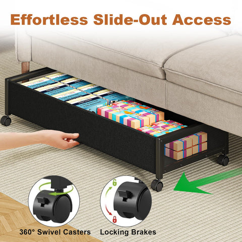 Fokyfok under-bed storage with lid for dust-free organization.