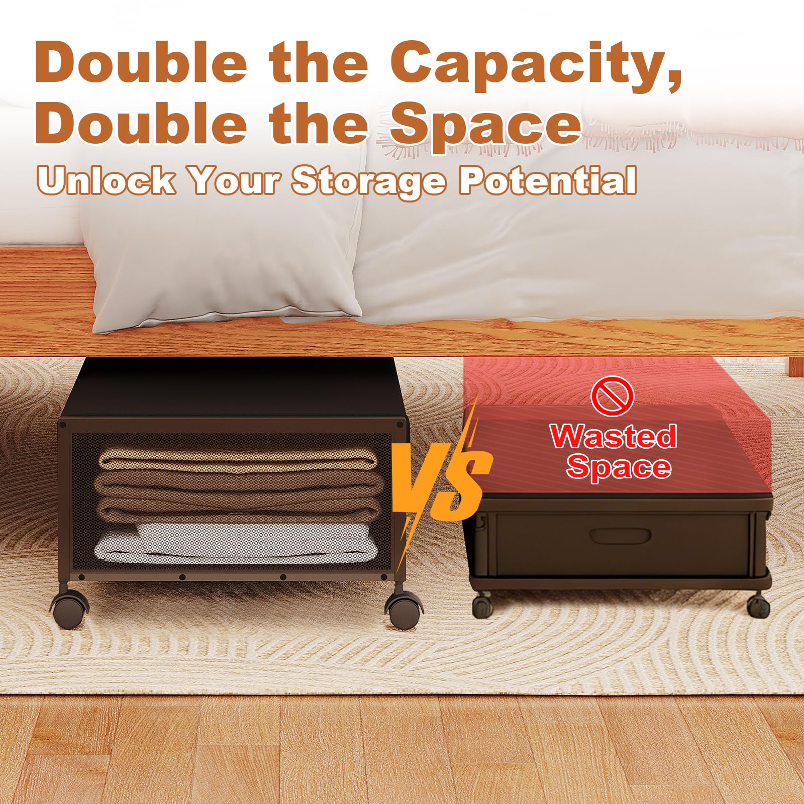 Fokyfok under-bed storage lid protects contents from dust and moisture