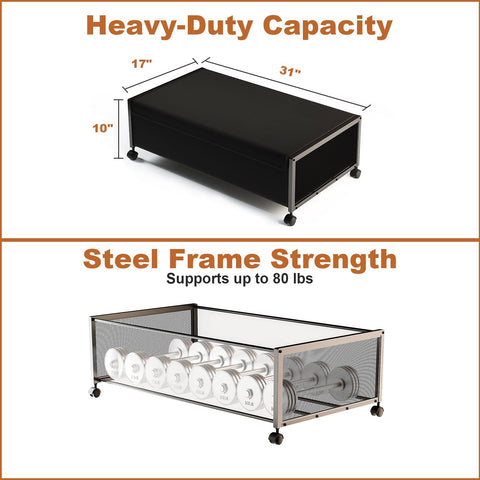 Fokyfok under-bed storage shows sturdy iron-plate construction