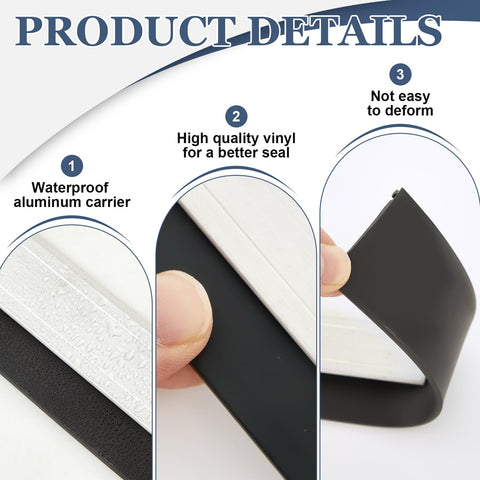 FoldTier door sweep with aluminum frame for durable construction.