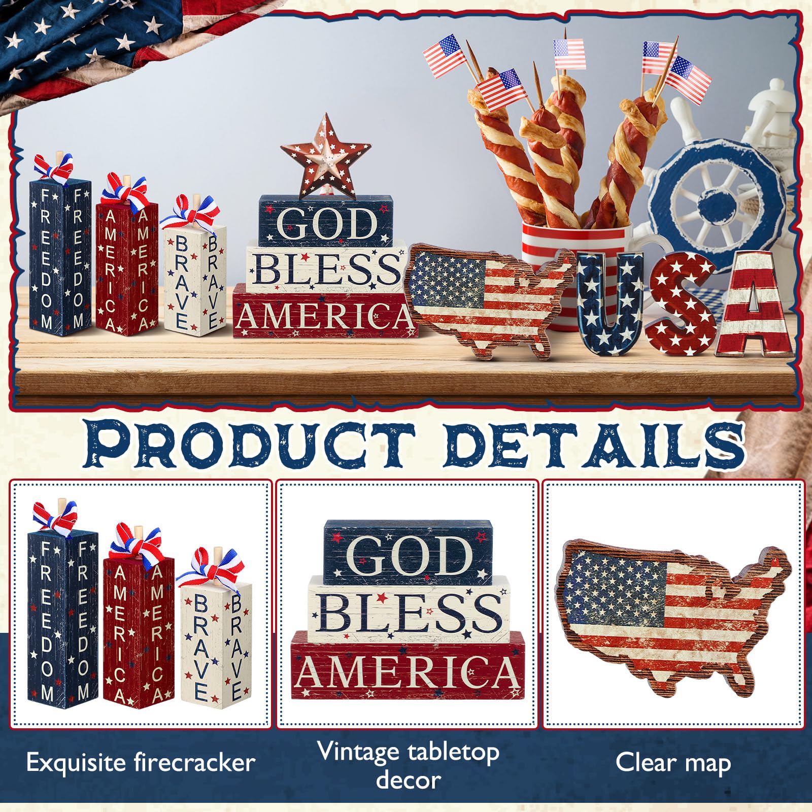 FoldTier map ornament highlights Independence Day heritage in your decor.