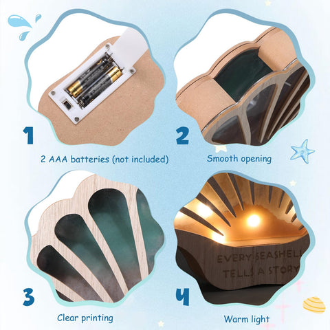 FoldTier Seashell Display Case easy-access opening keeps shells secure yet accessible.