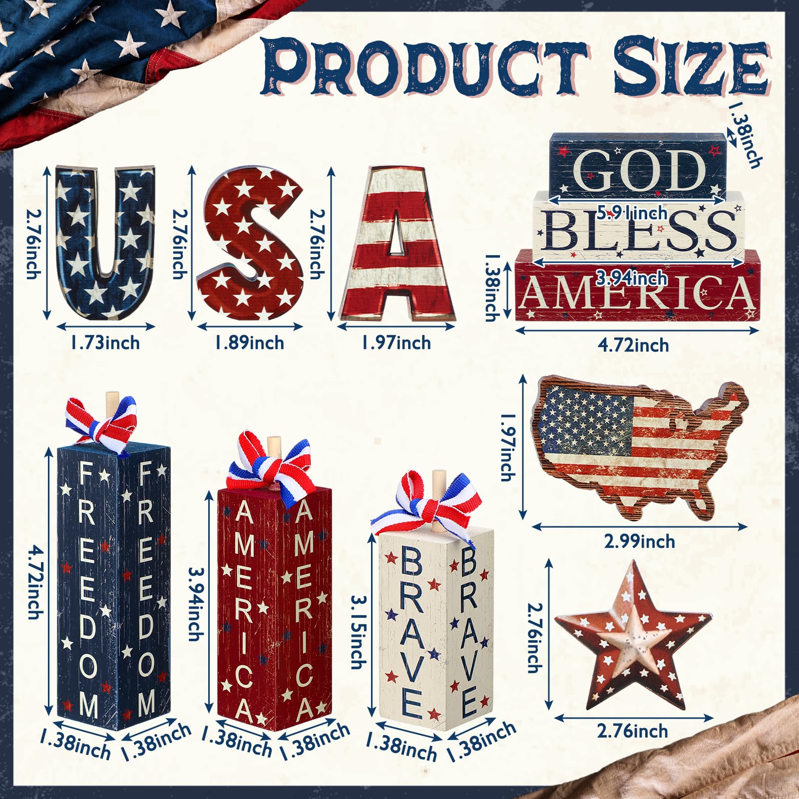 FoldTier USA wooden ornaments offer classic Americana charm for celebrations.