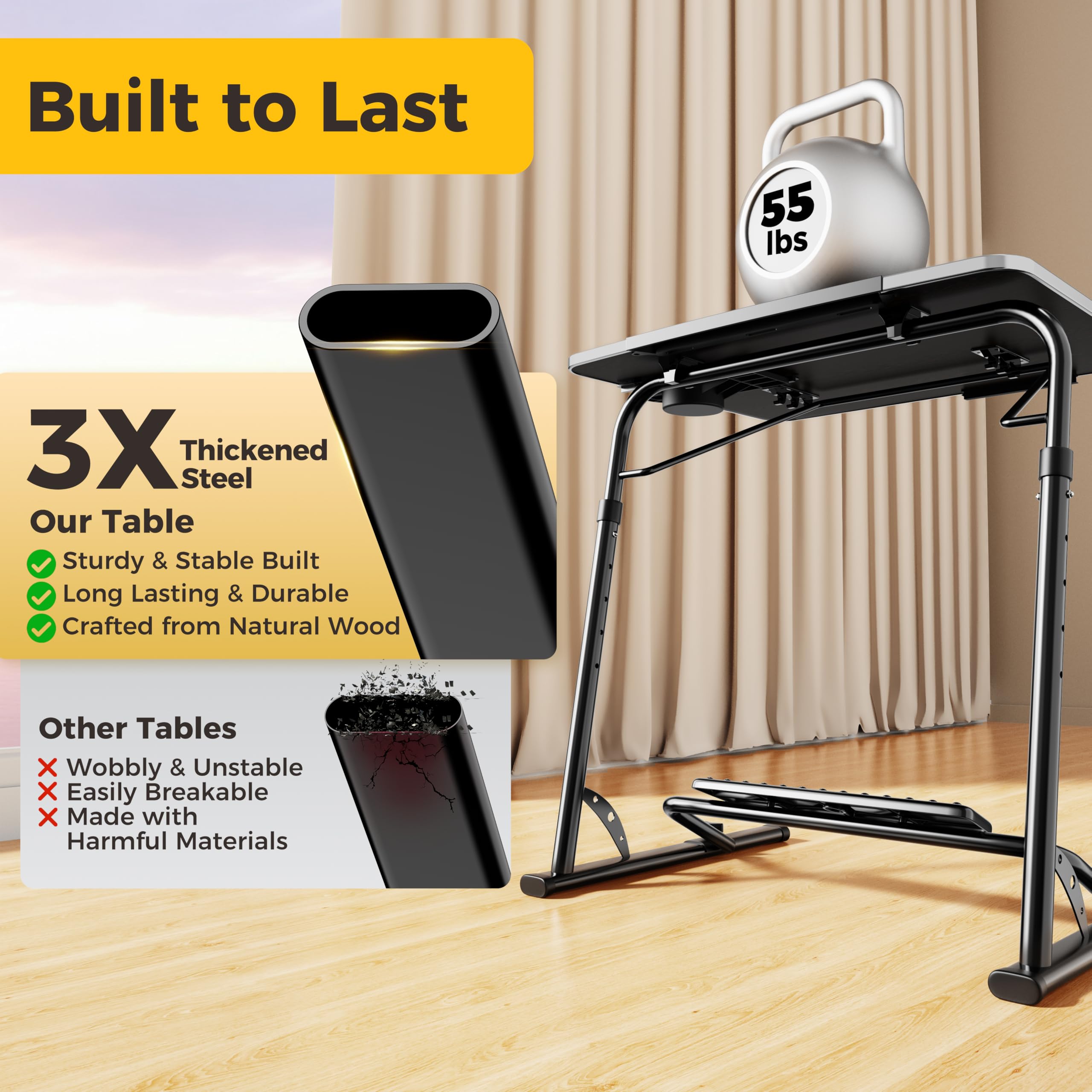 FoldWise fold-flat design stores neatly under bed or couch