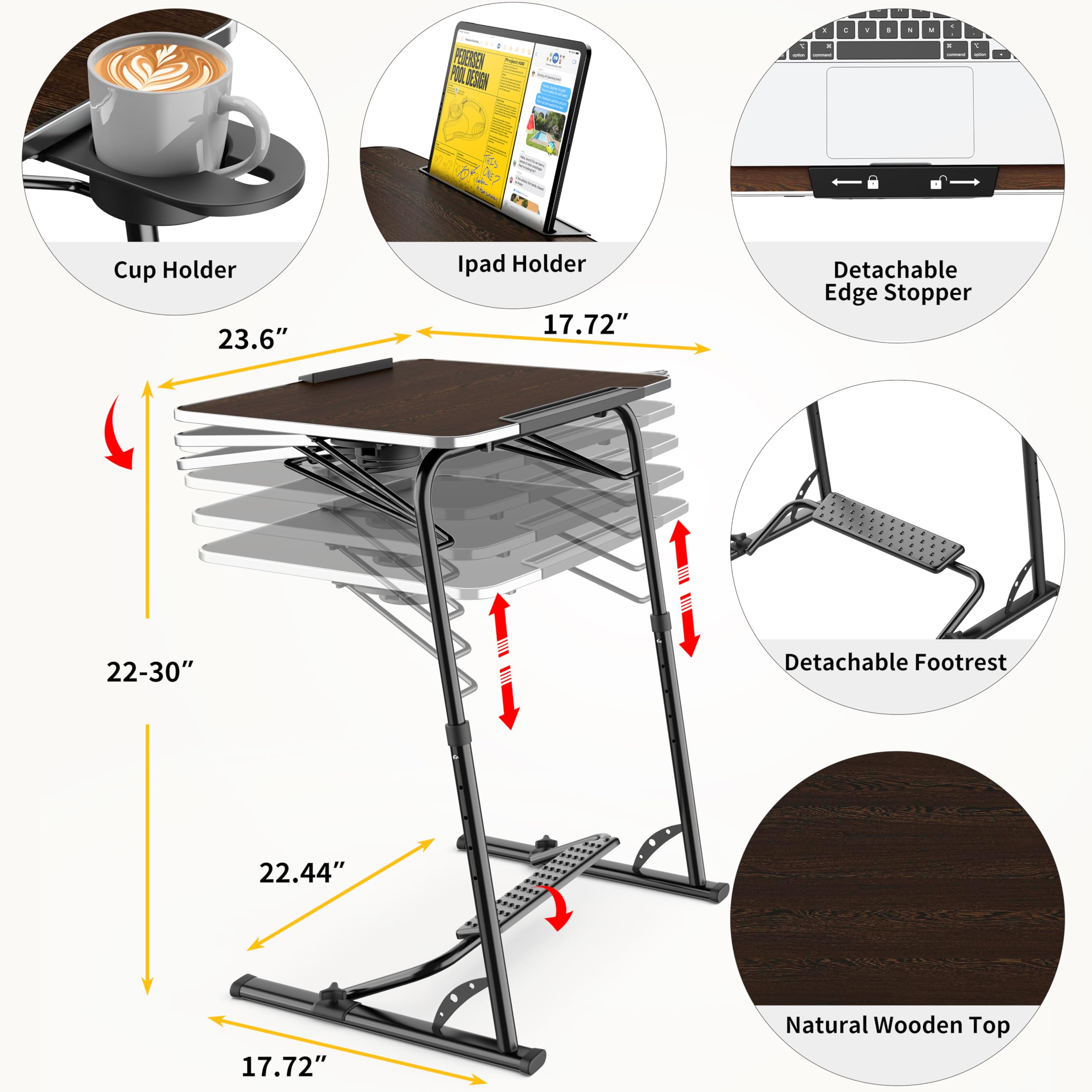 FoldWise sofa desk with cupholder keeps drinks secure during cozy TV sessions