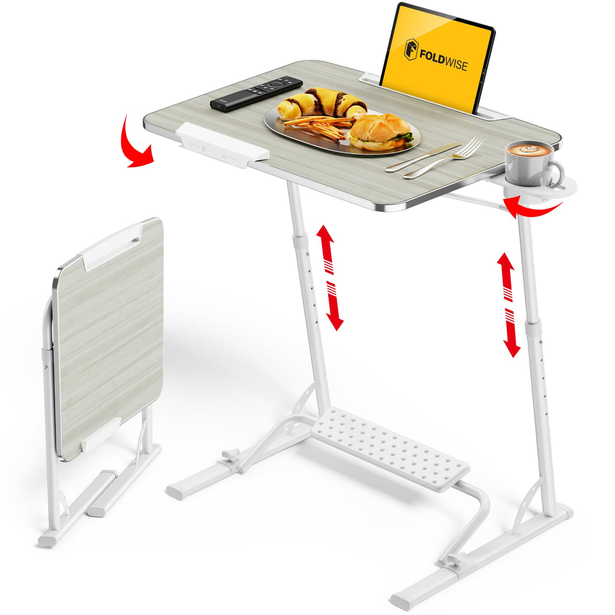 FoldWise upgraded folding TV tray table extra-large offers a sturdy surface for meals and laptops.