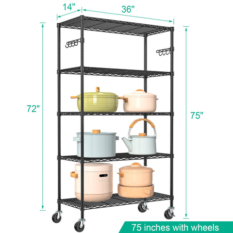 Folews height-adjustable shelves adapt to storage needs.