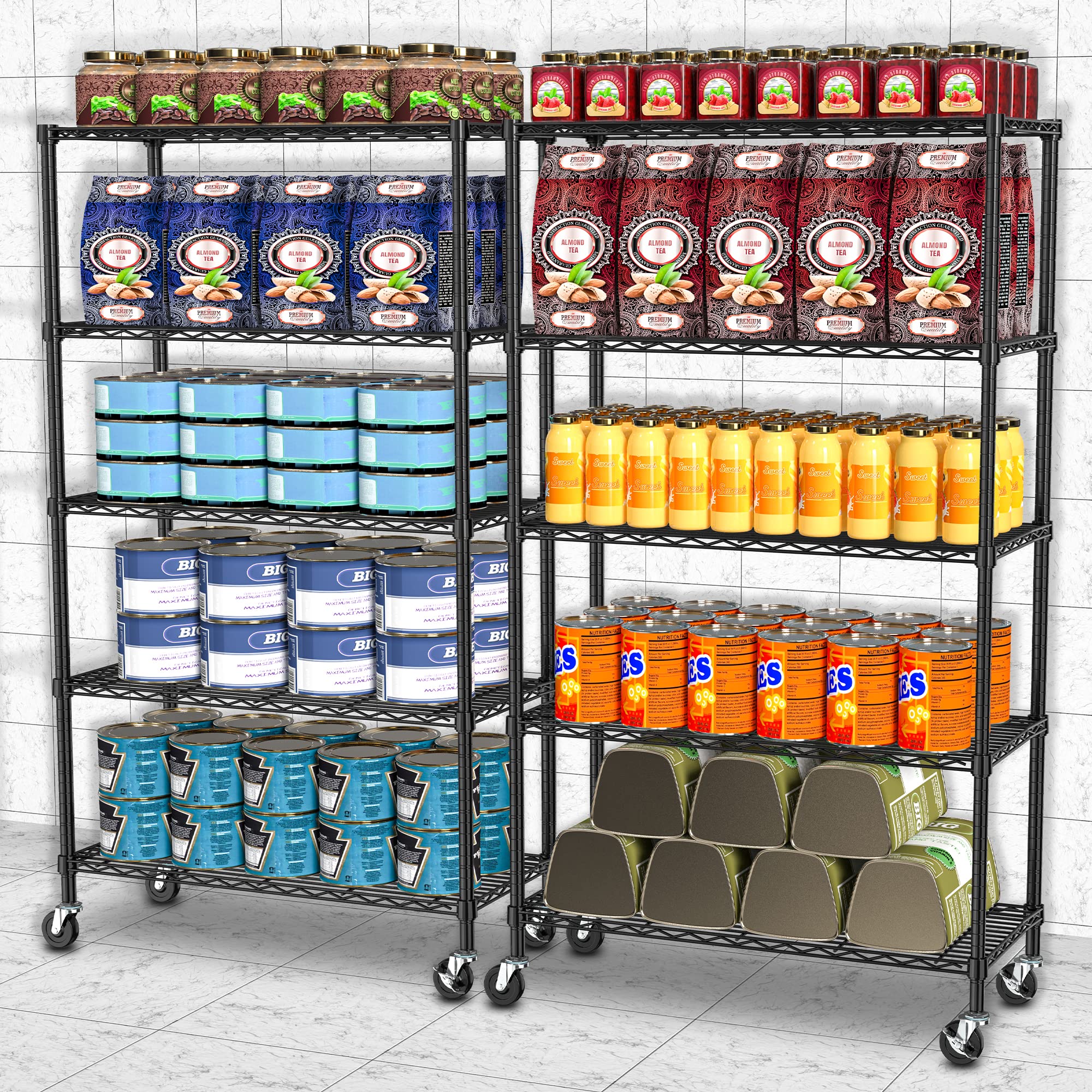 Folews kitchen, pantry, garage, and laundry storage solution.