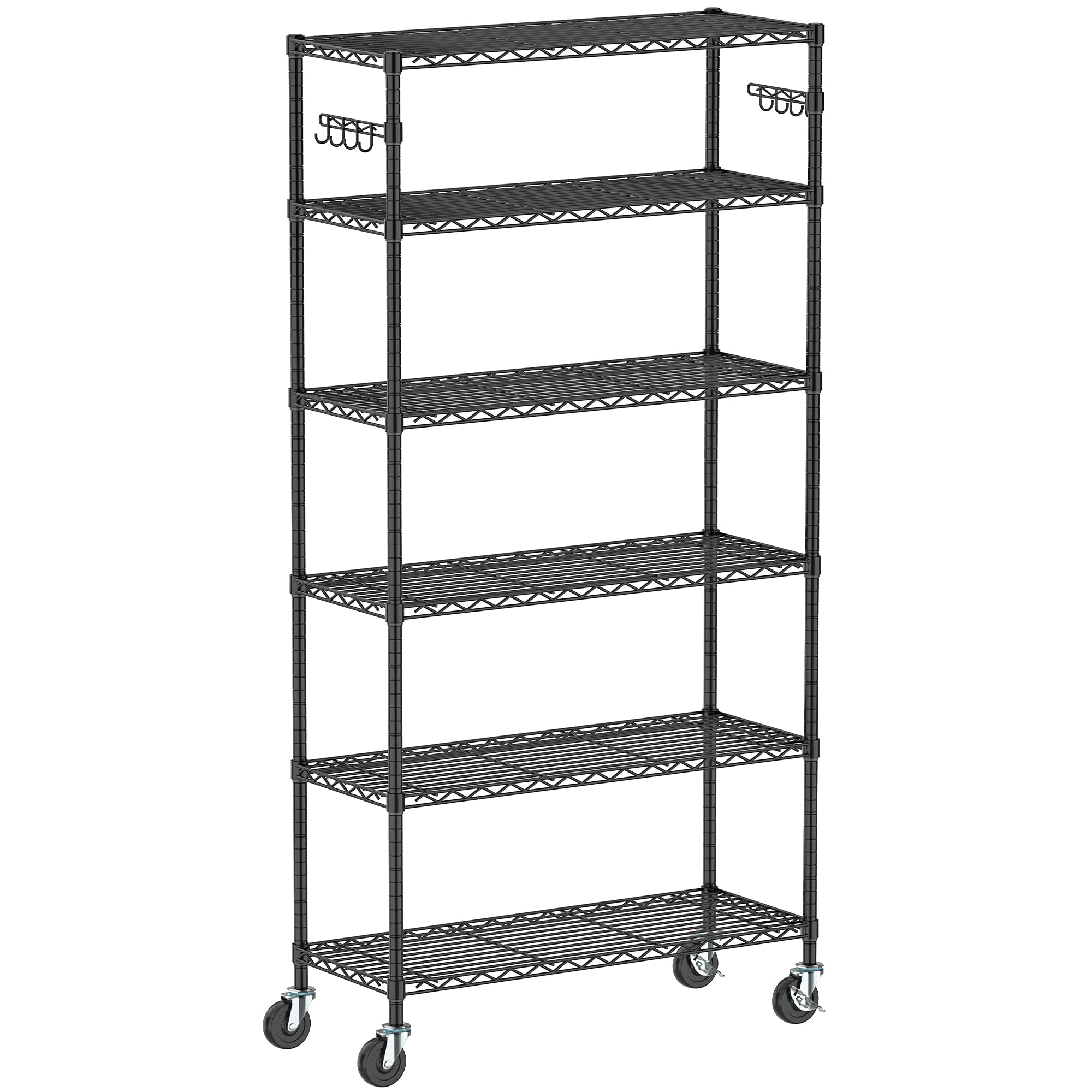 Versatile multi-room design suits pantries, laundry rooms, and basements.
