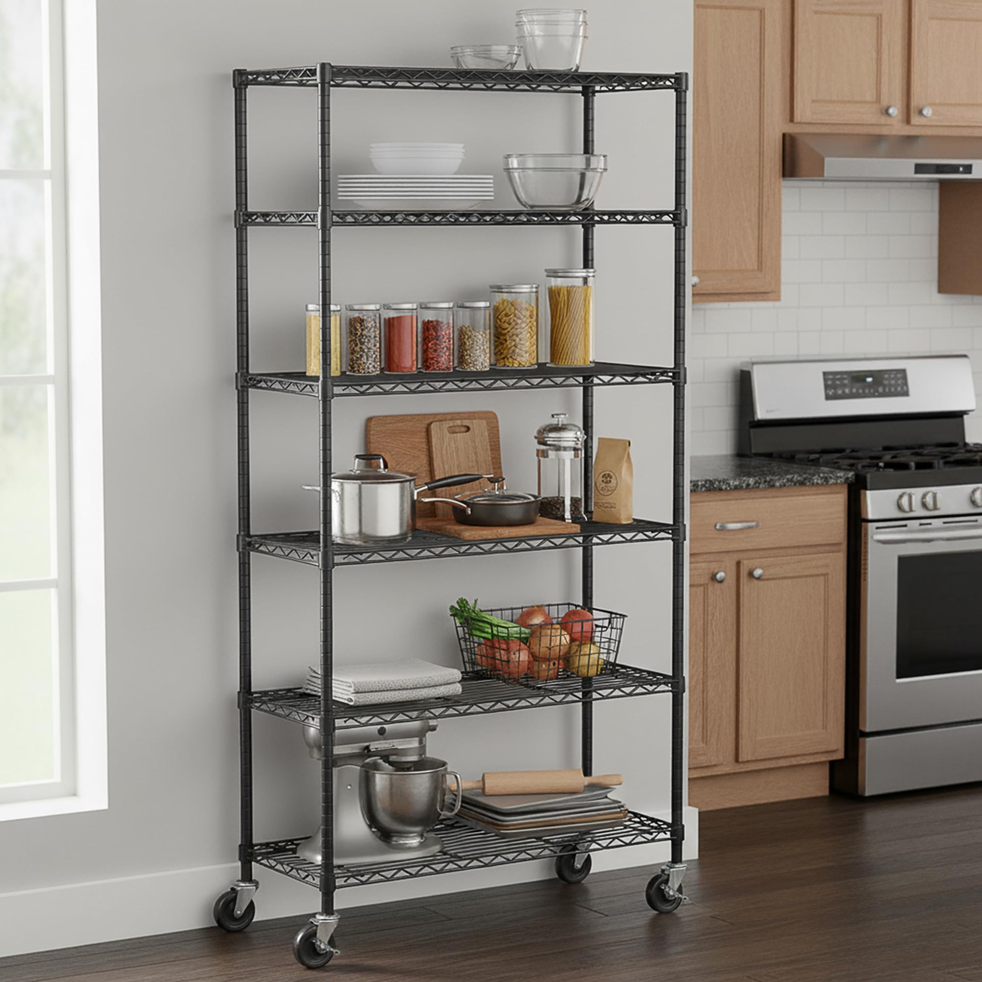 Folews wheels with locking function enable smooth mobility and stable placement.
