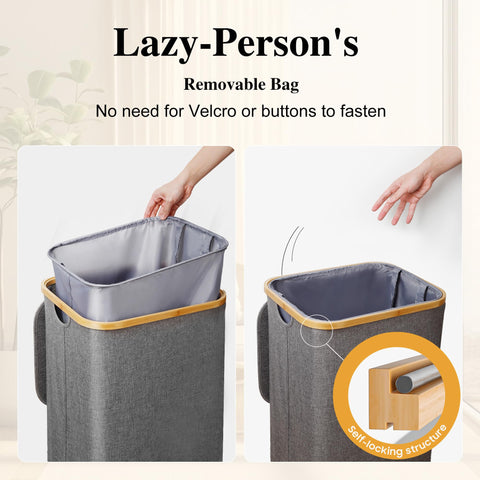 Foluck bamboo handles provide a comfortable grip for easy carrying.