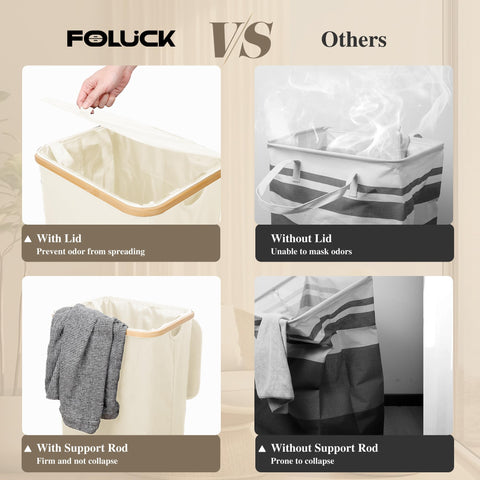 Foluck bamboo handles providing a comfortable grip while lifting
