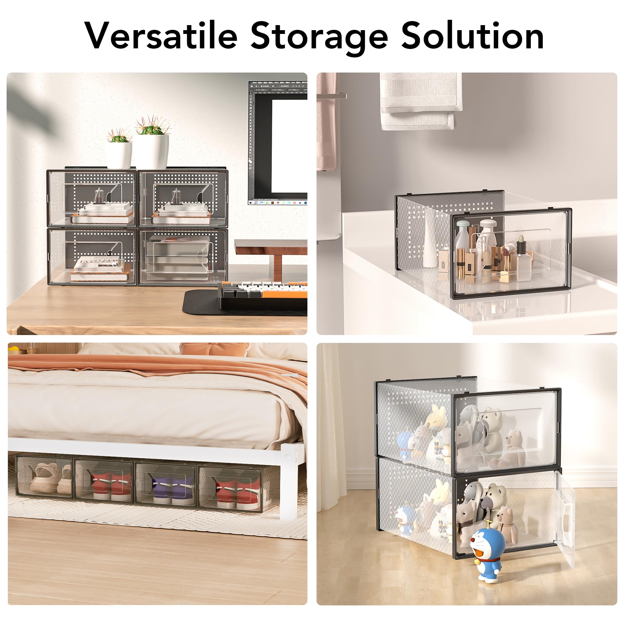 Foluck foldable shoe rack with lids simplifies setup and daily reorganization.