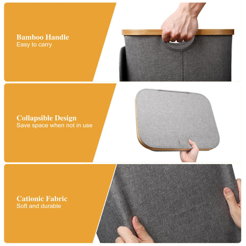 Foluck grey dorm-room hamper fits compact living spaces.