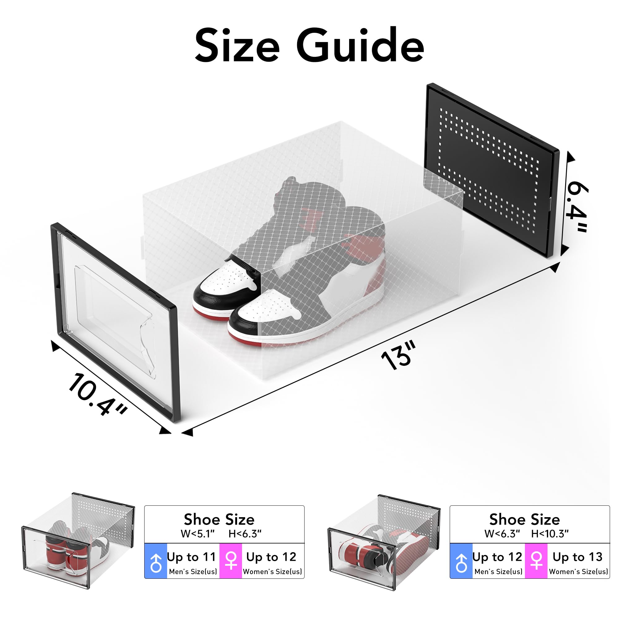 Foluck interlocking design shoe boxes stacked securely for tidy closet organization.