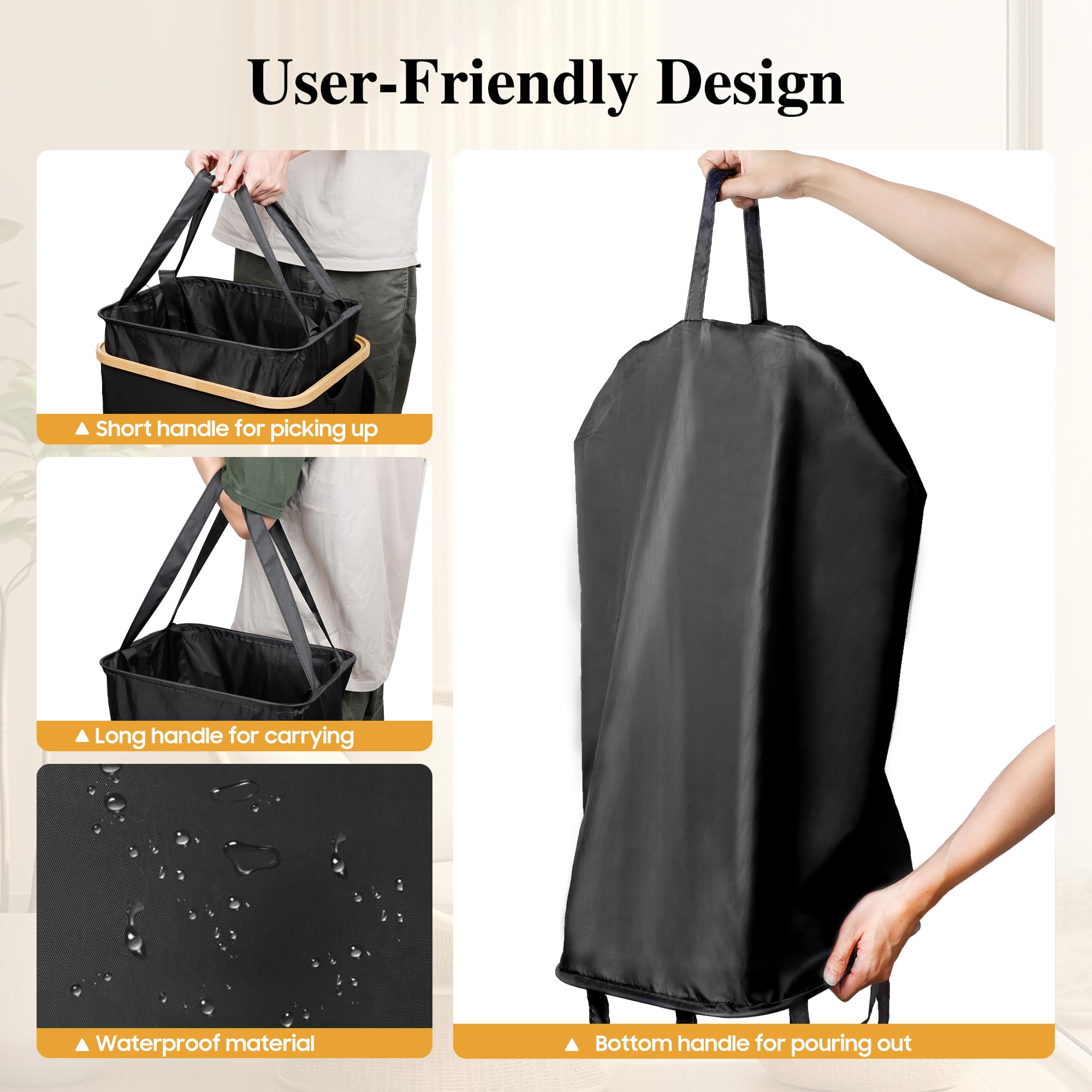 Foluck collapsible stand keeps the hamper upright and spacious.