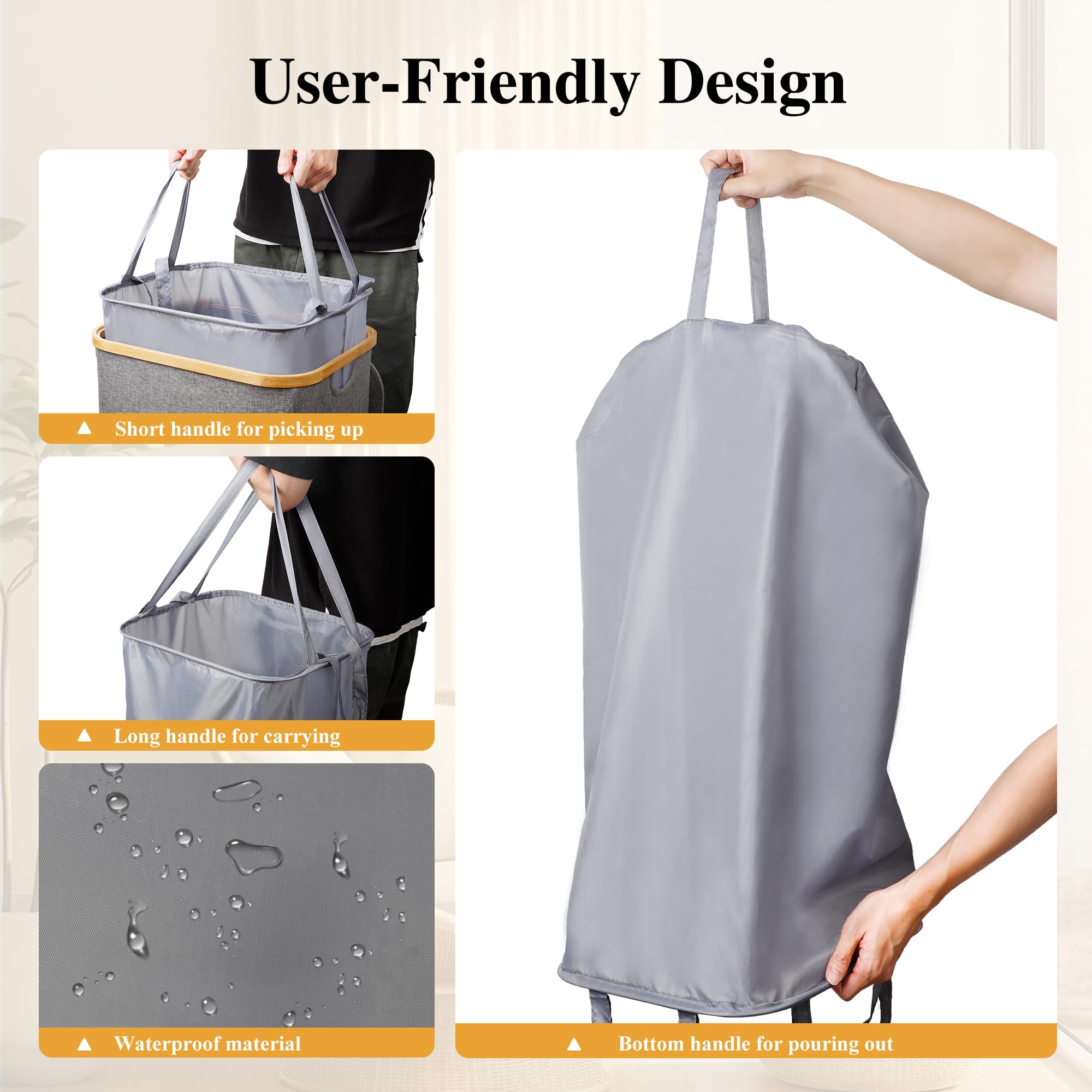 Foluck collapsible stand keeps the basket upright for storage.
