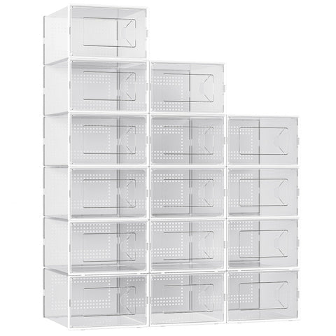 Foluck X-Large shoe storage box top view showing clear visibility for quick shoe selection.