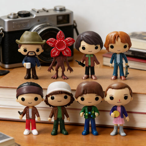 Fomuson Stranger Figure on a workspace corner ideal for small space displays.