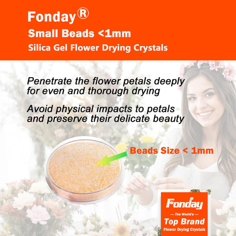 Fonday fast-drying crystals accelerate flower preservation for crafts and bouquets