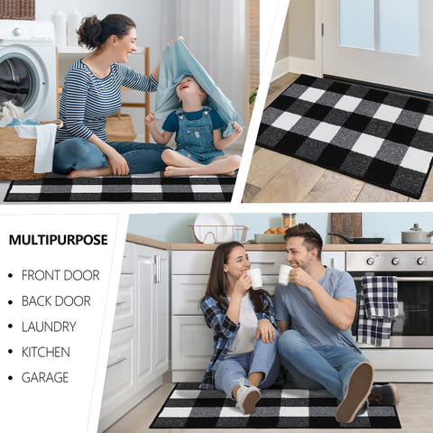 FONEYI easy-clean doormat can be swept, vacuumed, rinsed, or machine washed.