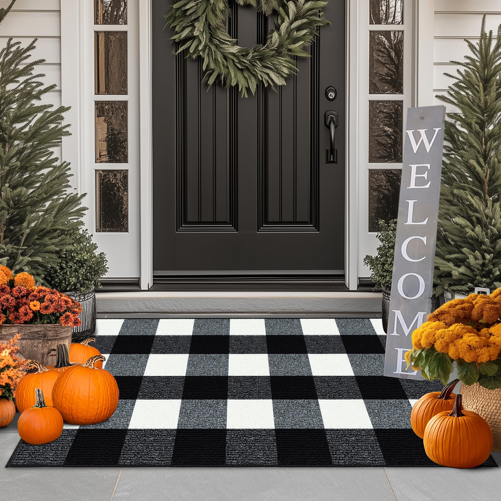 FONEYI versatile indoor-outdoor rug suits front porch and layered mat setups.