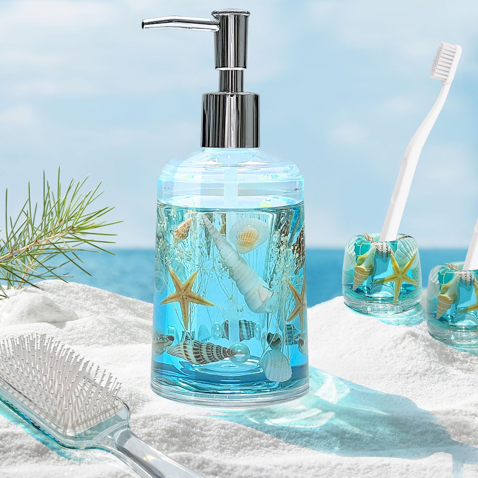 FONMY 180ml seascape dispenser simplifies refilling and daily use.