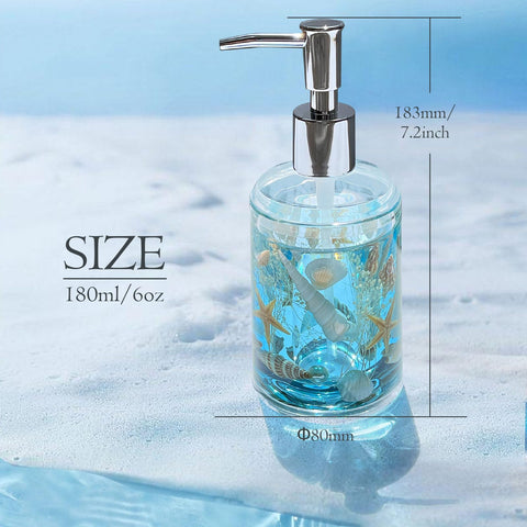 FONMY Blue seashell pump dispenser offers easy access at hand.