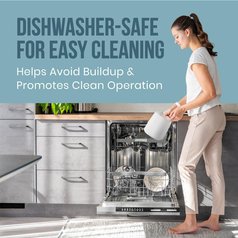 Fontaines Luxury Humidifier dishwasher-safe tank shown for simple maintenance.