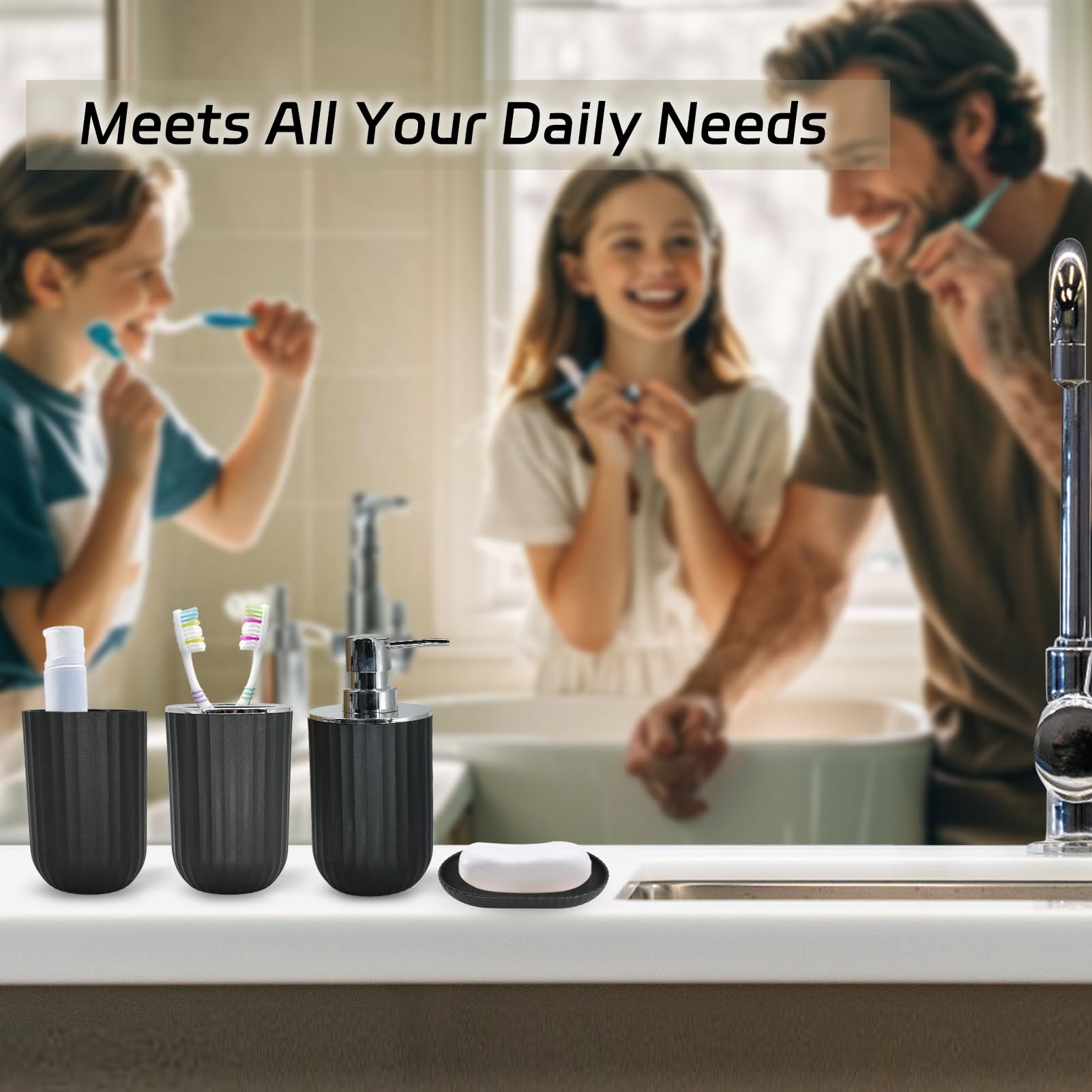 Fooguila soap dish in matte black, keeps soap dry and organized