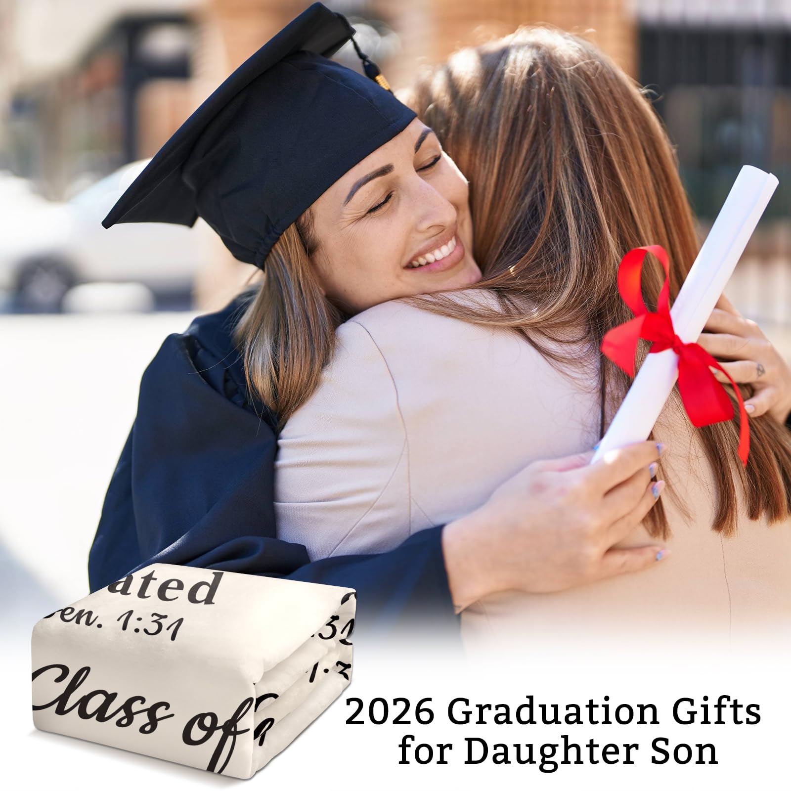 FOOZDEEVAAQ Bible verse design blanket for graduation keepsakes