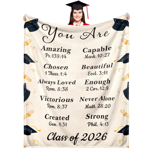 FOOZDEEVAAQ Class of 2026 graduation throw blanket in 50x60 for cozy moments at home