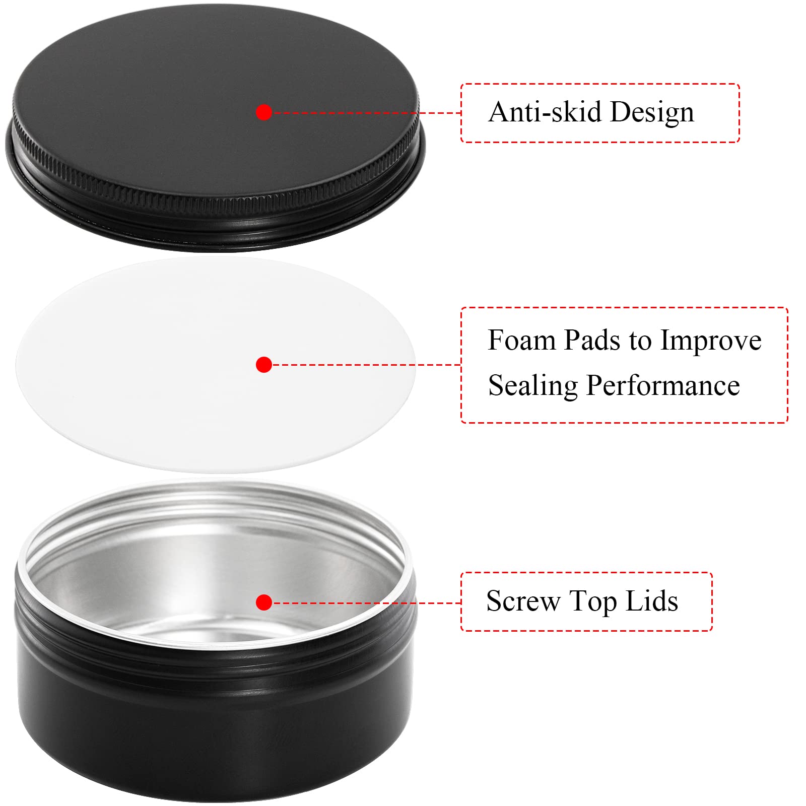 Foraineam matte black exterior tin for elegant cosmetics storage