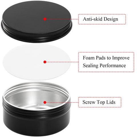 Foraineam matte black exterior tin for elegant cosmetics storage