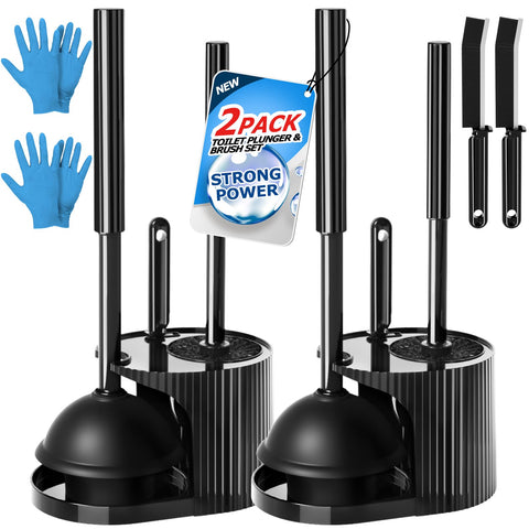 FORASTO 3-in-1 toilet brush and plunger set on bathroom shelf ready to use