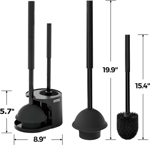 FORASTO black finish bathroom tools offer modern, coordinated aesthetics.