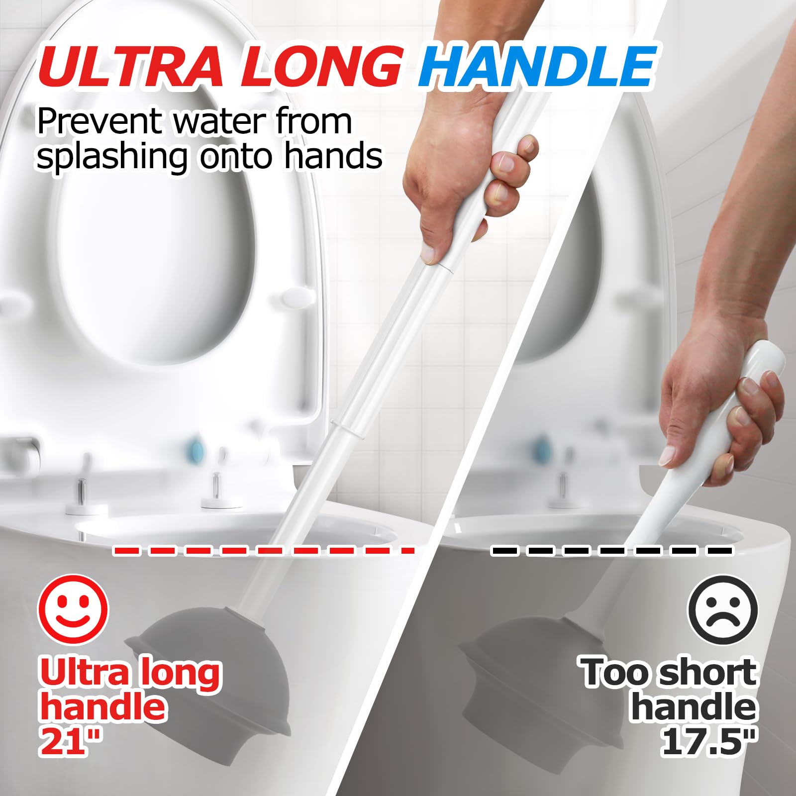 FORASTO toilet brush with thick bristles for deep cleaning
