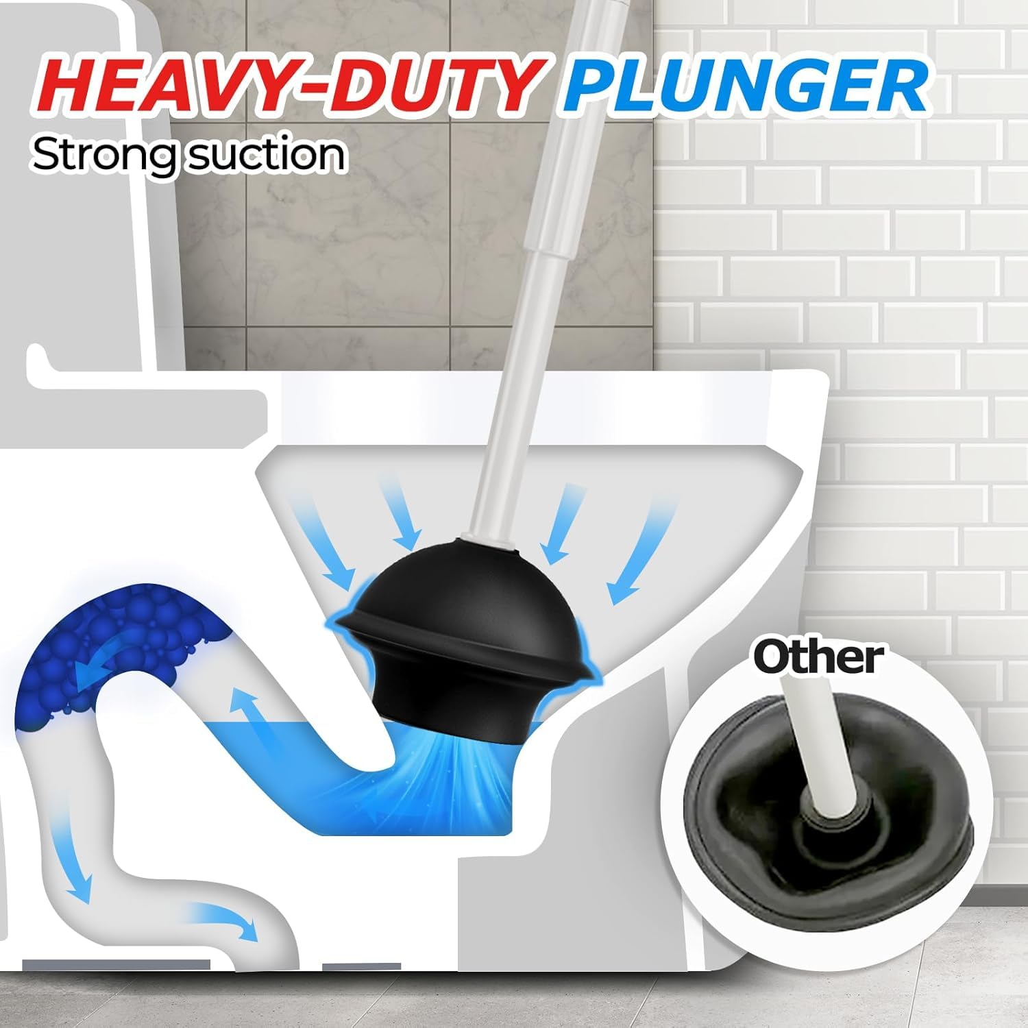 FORASTO toilet brush sturdy-bristles closeup for 360-degree deep cleaning.