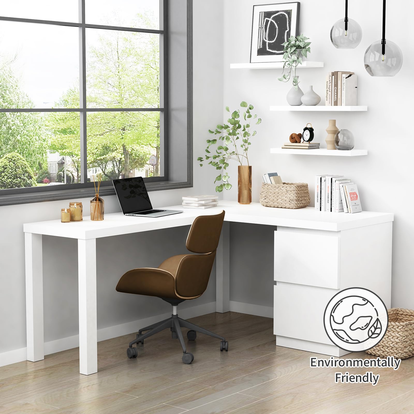 Forbena white shelves arranged in a line showcasing books and decor neatly